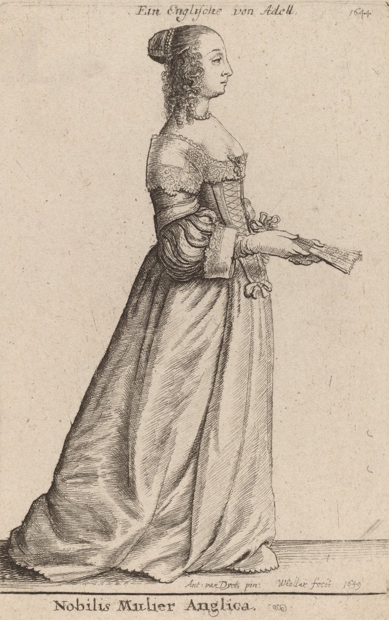 A famosa mulher inglesa, 1649 de Wenceslaus Hollar