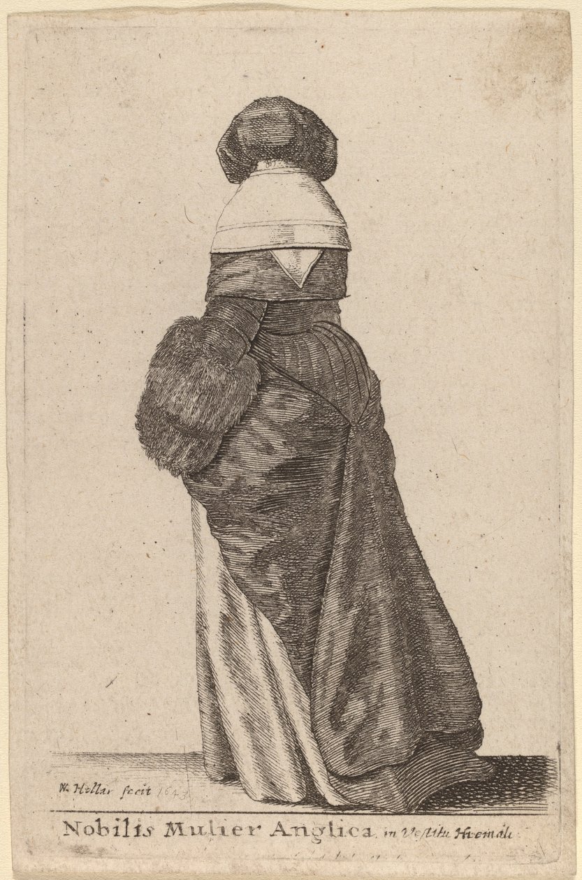 Nobilis Mulier Anglica, in Vestitu Hiemali de Wenceslaus Hollar