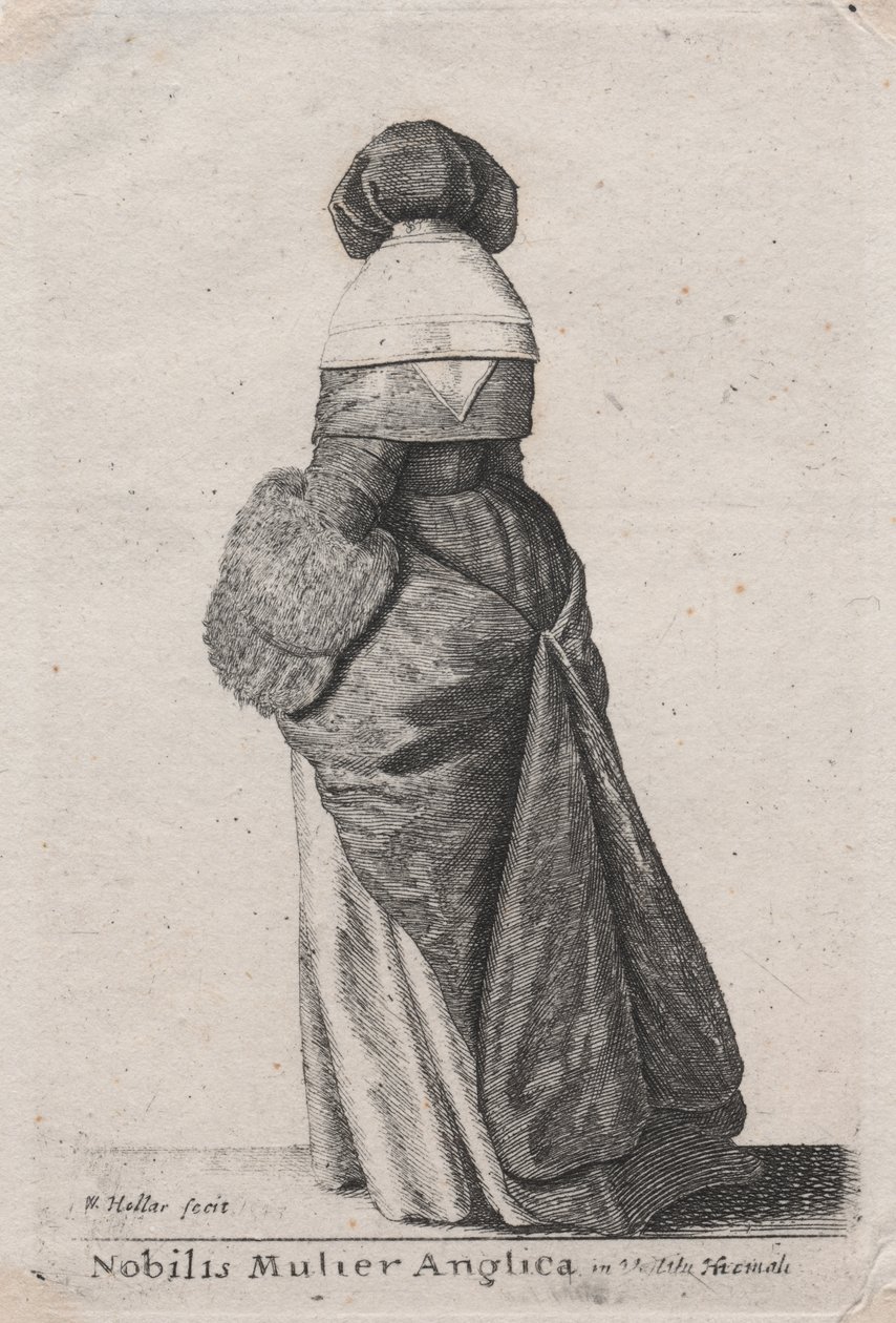 Uma nobre inglesa em vestido de inverno de Wenceslaus Hollar