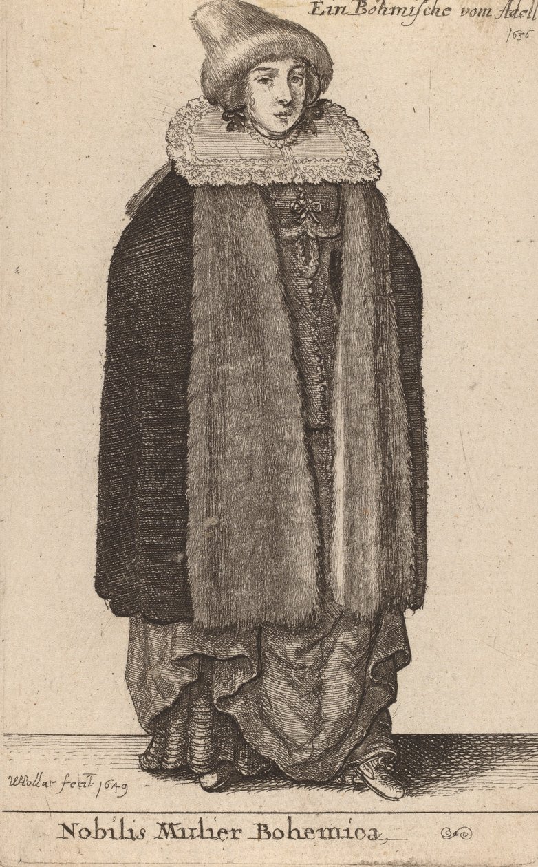 Uma famosa mulher checa, 1649 de Wenceslaus Hollar
