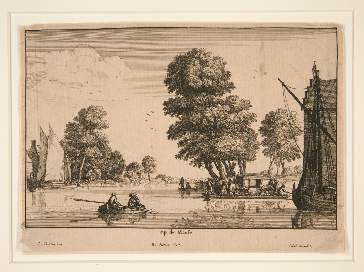 No Mosa [Vista do rio] de Wenceslaus Hollar
