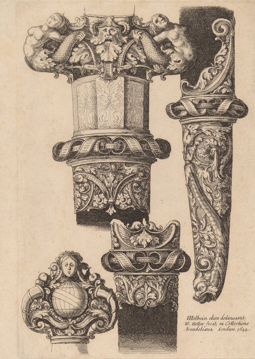 Ornamentação para um punhal e uma bainha, 1644. de Wenceslaus Hollar