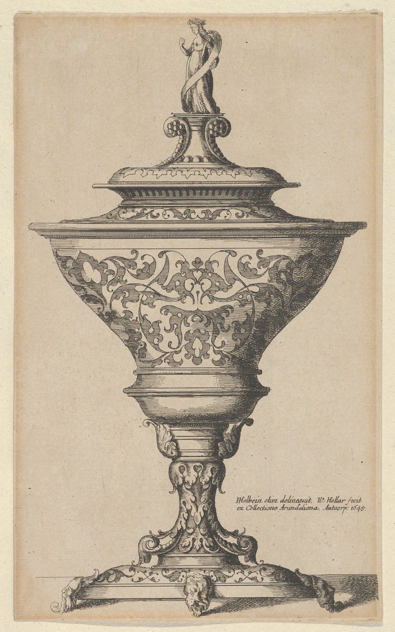 Taça ornamentada em pés de máscaras, 1645., 1645. de Wenceslaus Hollar