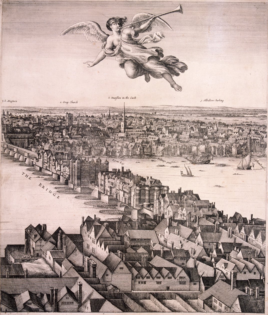 Vista panorâmica de Londres, c1670 de Wenceslaus Hollar