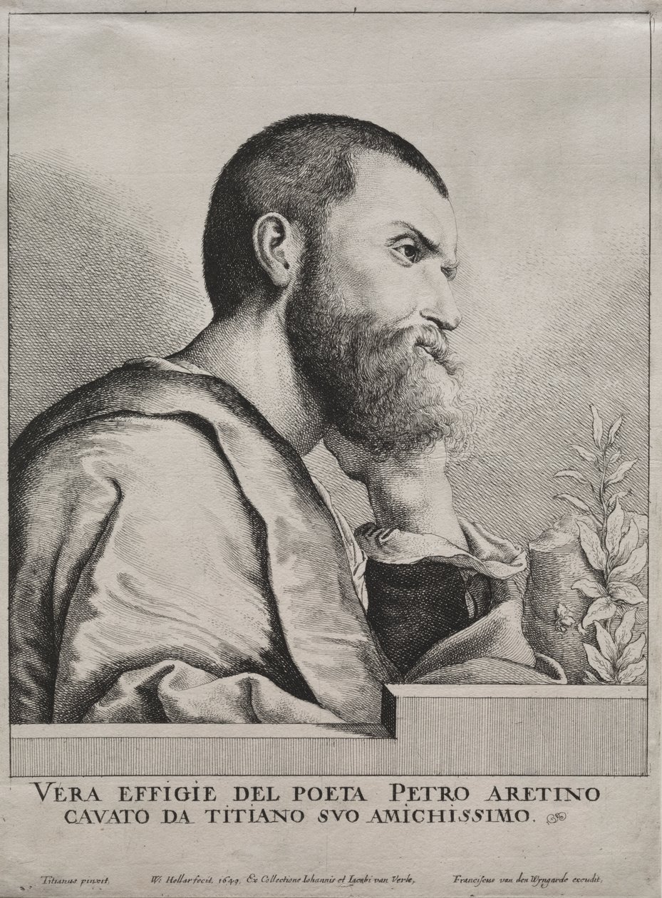 Retrato de Pietro Aretino de Wenceslaus Hollar