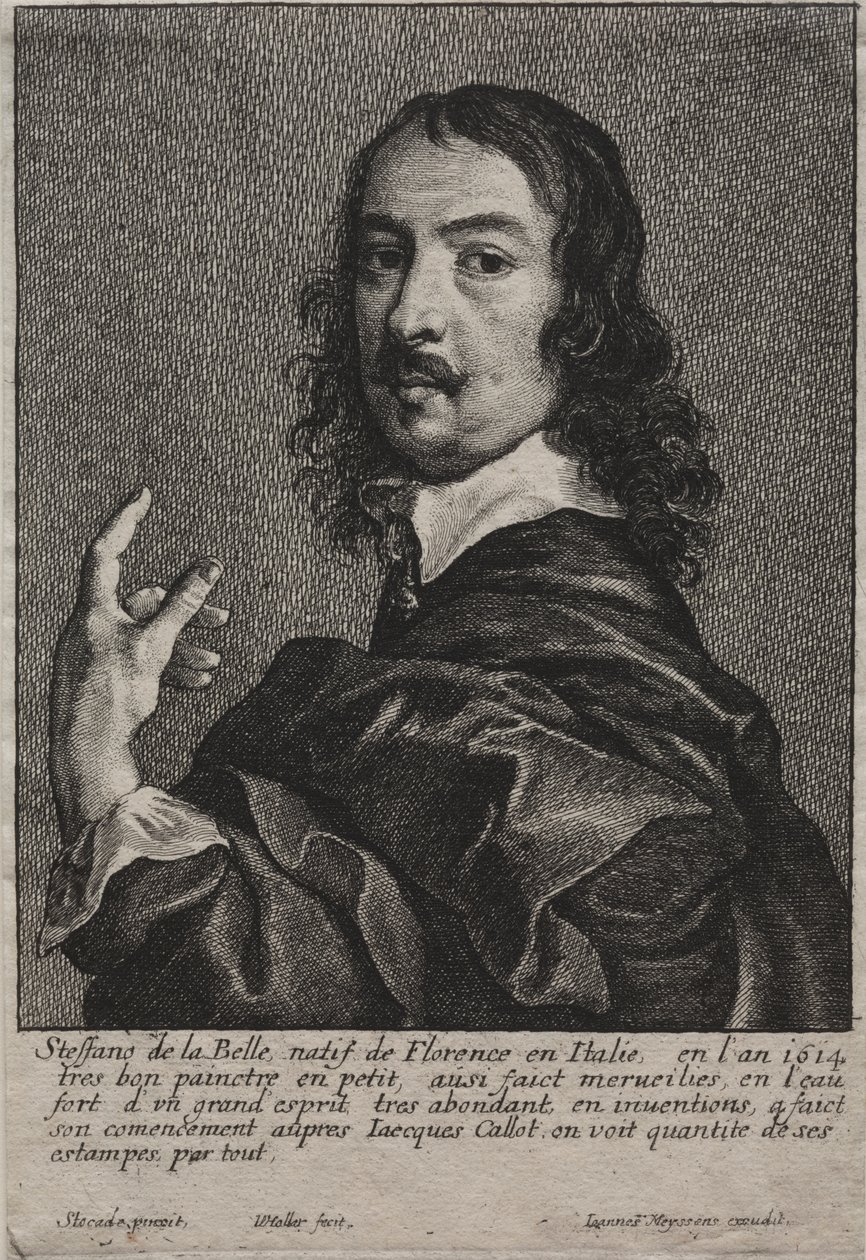 Retrato de Stefano della Bella de Wenceslaus Hollar