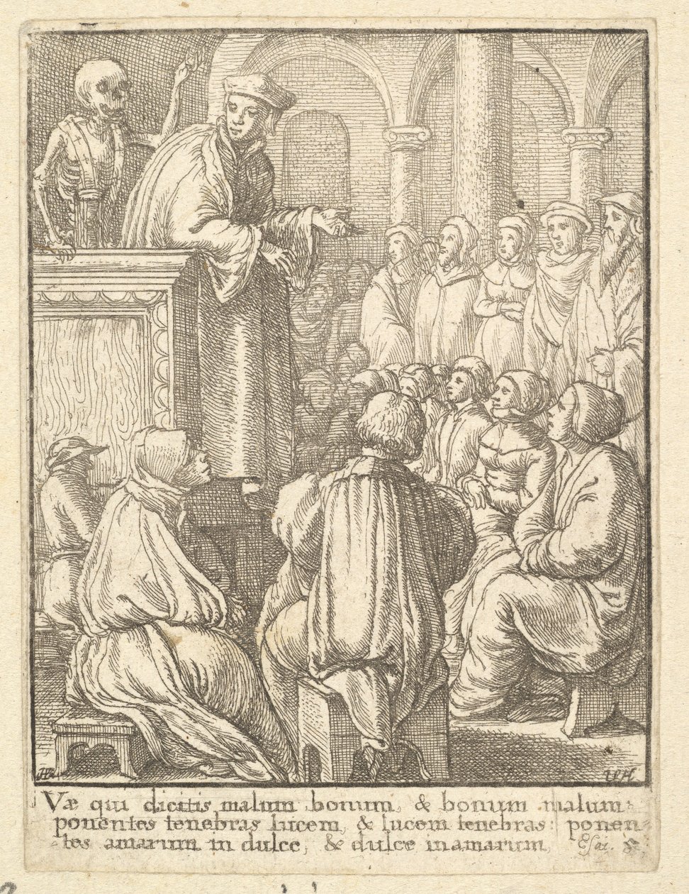Pregador, da Dança da Morte, 1651. de Wenceslaus Hollar