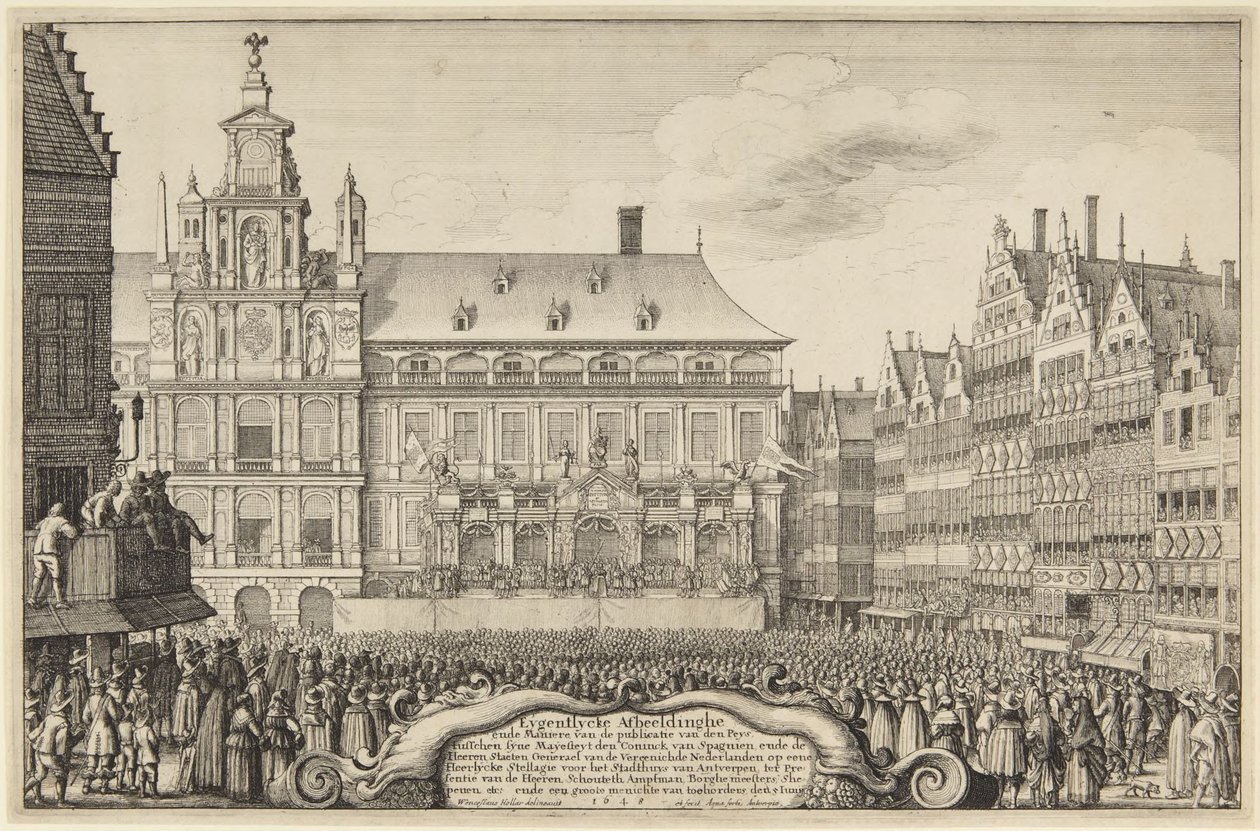 Proclamação de paz - Antuérpia de Wenceslaus Hollar