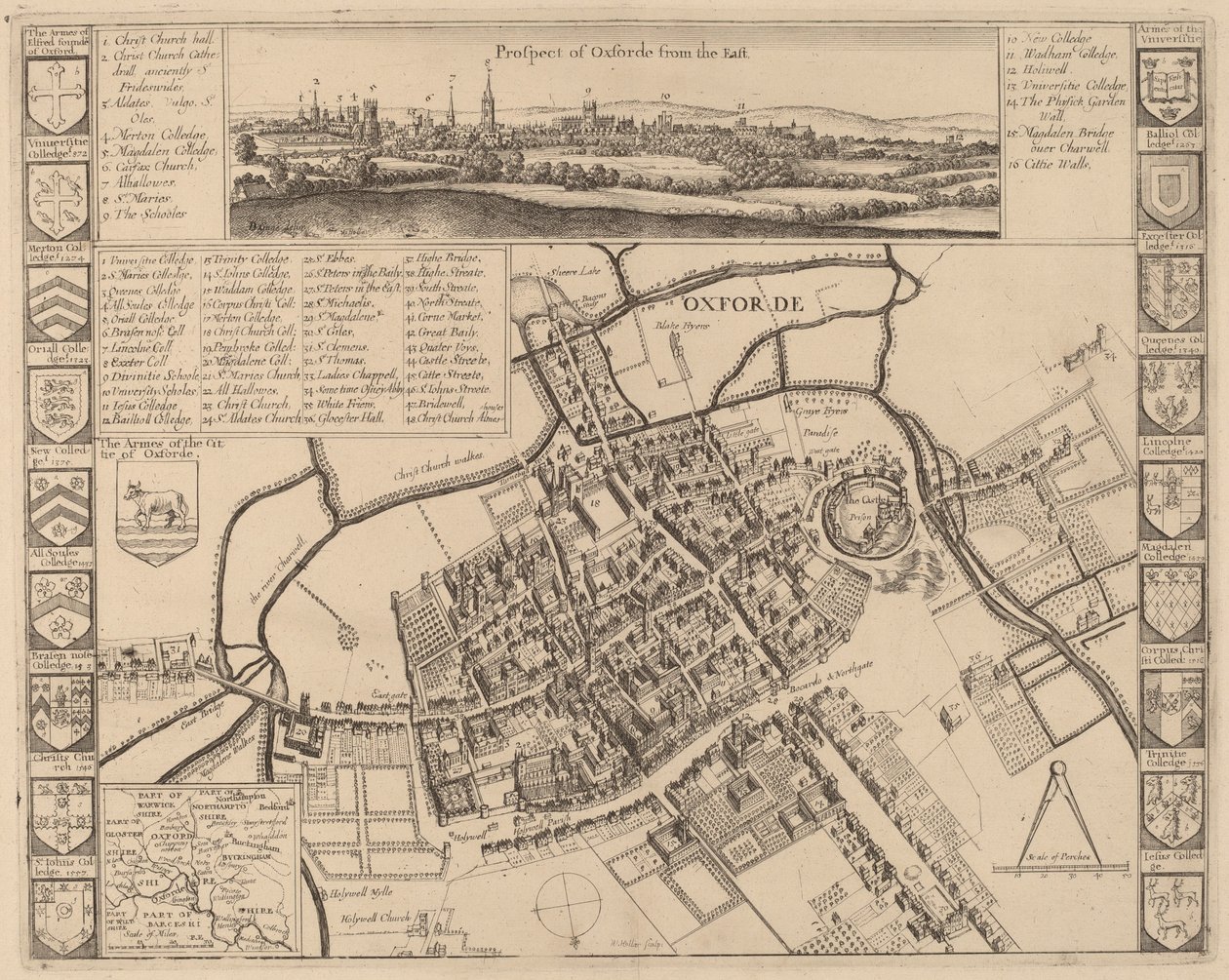 Prospecção de Oxford. de Wenceslaus Hollar