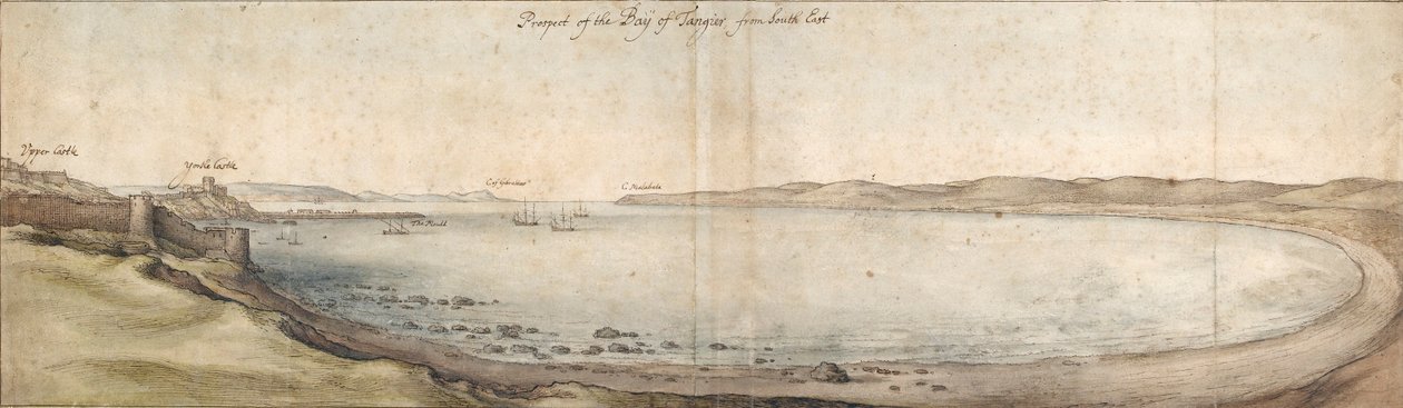 Prospecção da Baía de Tânger do sudeste, meados do século XVII de Wenceslaus Hollar