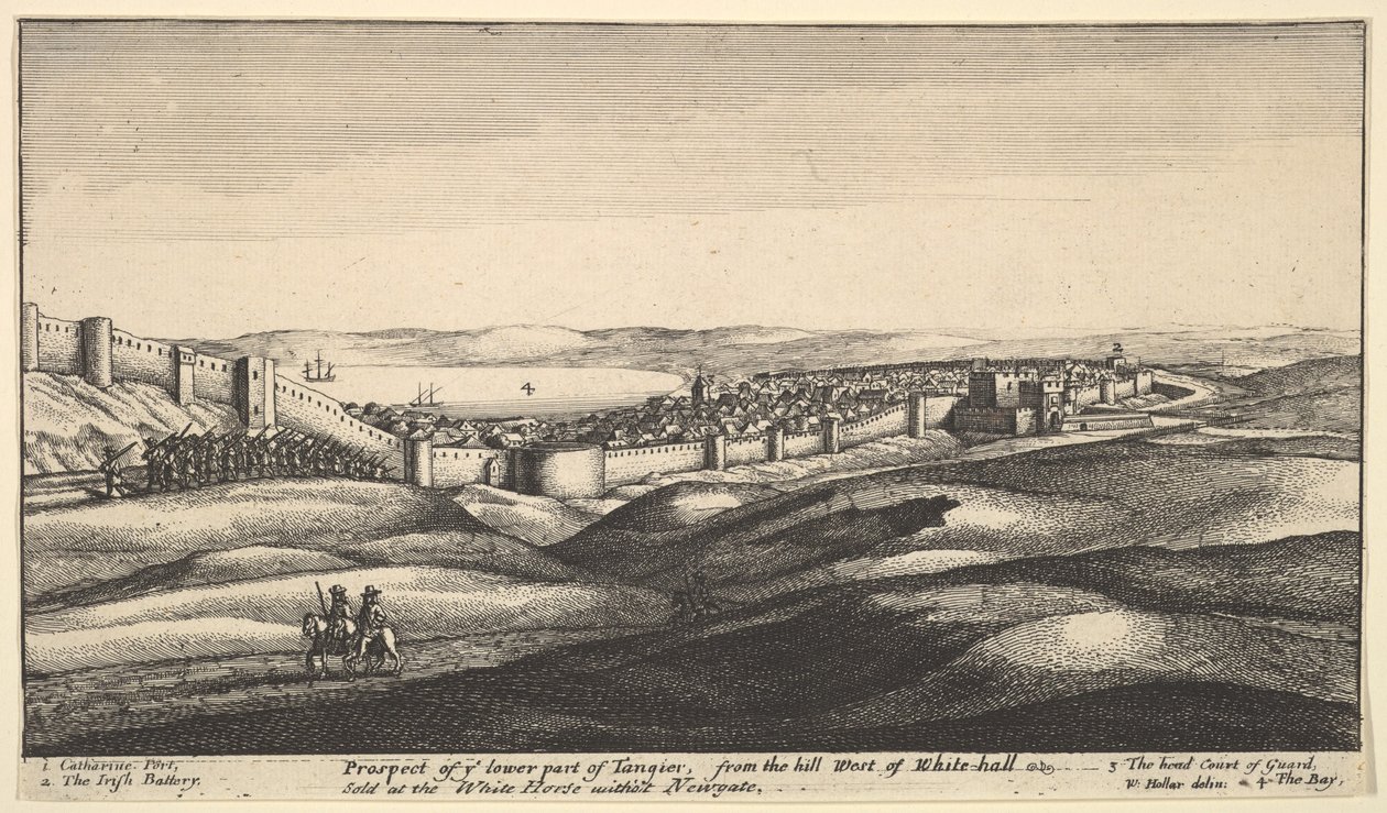 Prospecto da parte inferior de Tânger, ca. 1670 de Wenceslaus Hollar