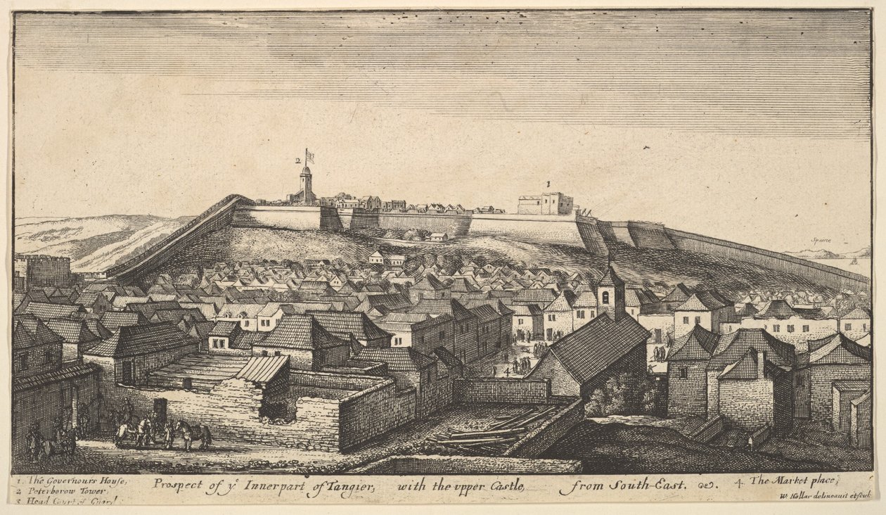Perspectiva da parte interior de Tânger, ca. 1670. de Wenceslaus Hollar