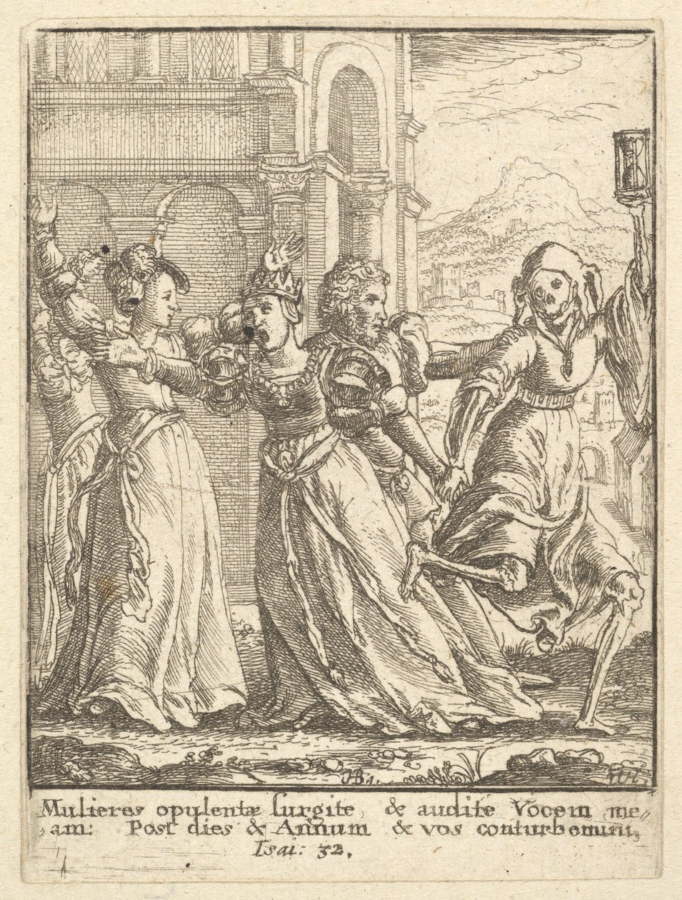 Rainha, da Dança da Morte, 1651. de Wenceslaus Hollar