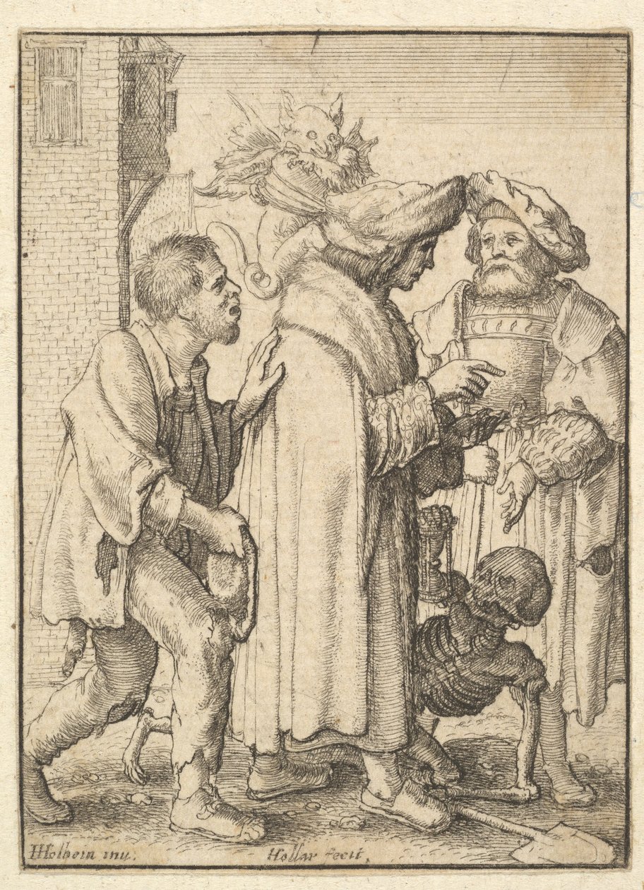 Homem Rico, da Dança da Morte, 1651. de Wenceslaus Hollar