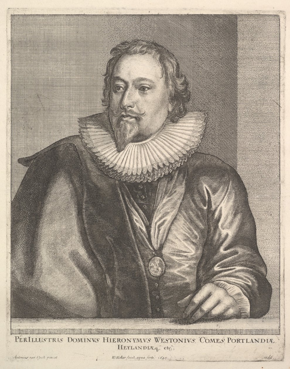 Richard Weston, conde de Portland, 1645. de Wenceslaus Hollar