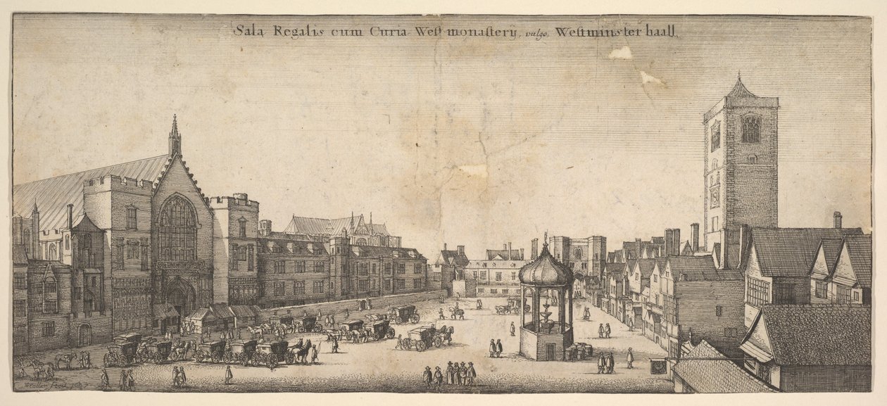 Salah, o Mosteiro Ocidental da Corte Real, geralmente Bryan haal Westminster Hall, 1647. de Wenceslaus Hollar