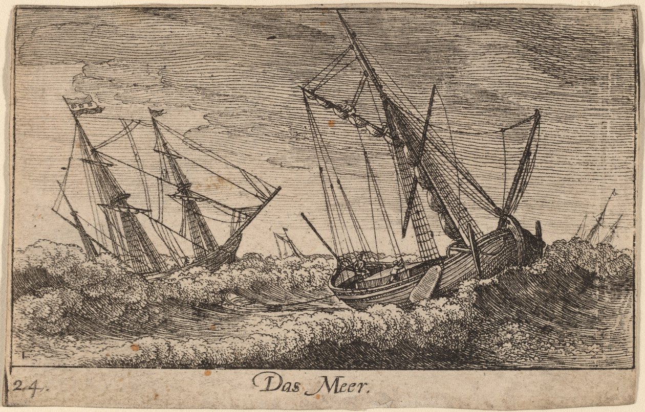 Cena do mar de Wenceslaus Hollar