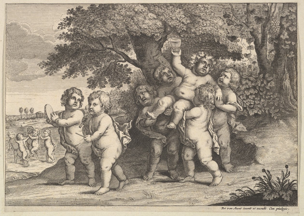 Seven Boys, 1625-77. de Wenceslaus Hollar