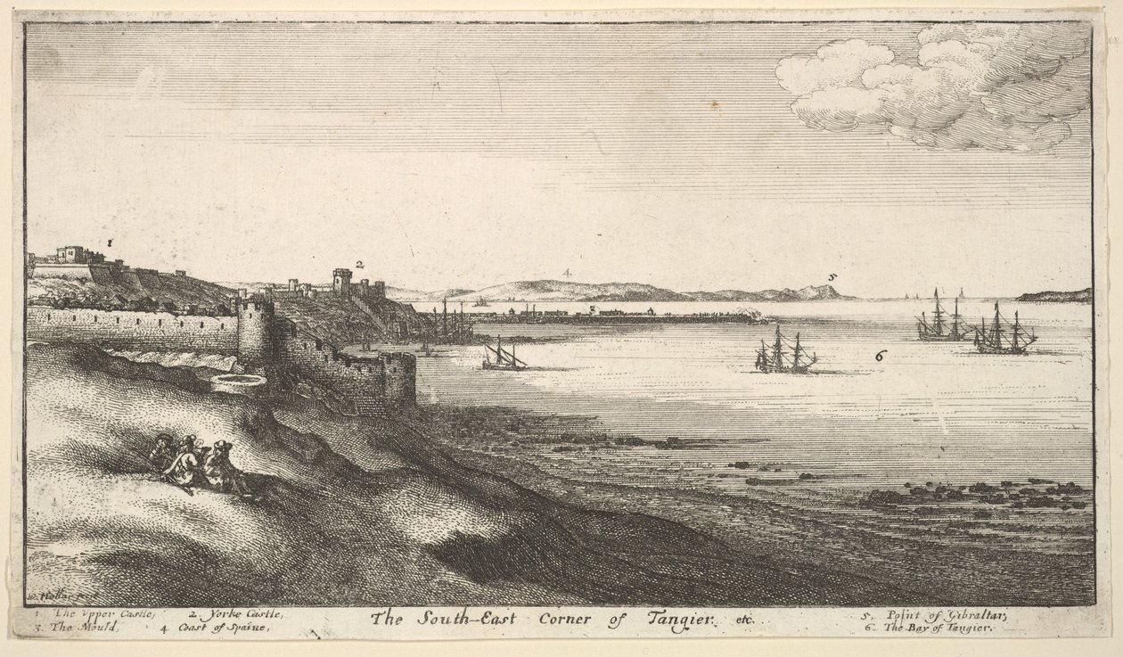 Canto sudeste de Tânger, 1669-73. de Wenceslaus Hollar