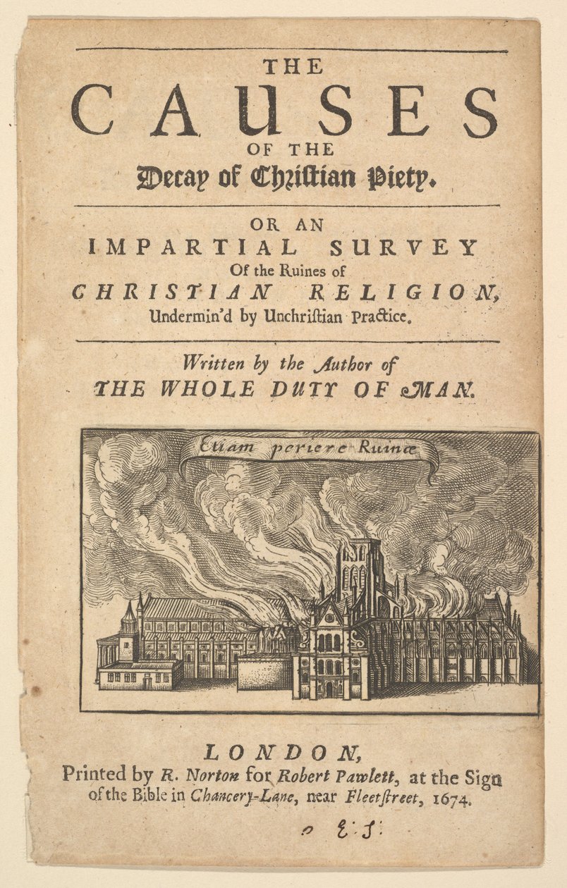 St. Pauls Burning, Lex ignea, 1671 ou mais tarde. de Wenceslaus Hollar
