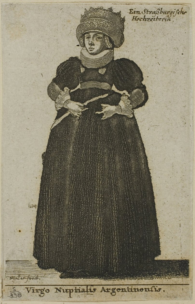 Mulher de Estrasburgo em vestido de noiva de Wenceslaus Hollar