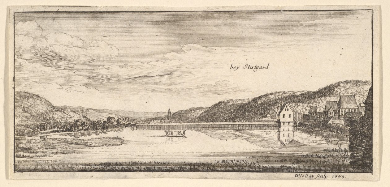 Estugarda: O Lago, 1663-65. de Wenceslaus Hollar