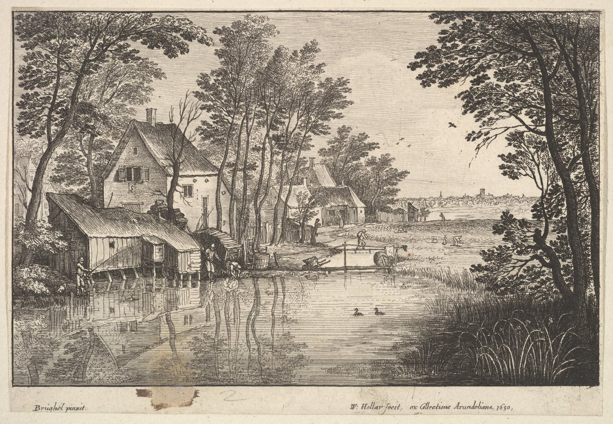 O Pescador, 1650. de Wenceslaus Hollar