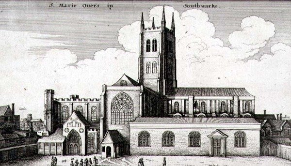 A Igreja Catedral de St. Saviour e St. Mary Overie, Southwark de Wenceslaus Hollar