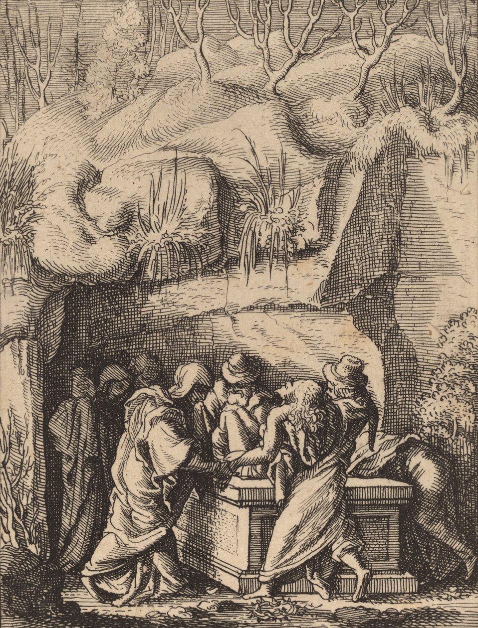 O Sepultamento. de Wenceslaus Hollar