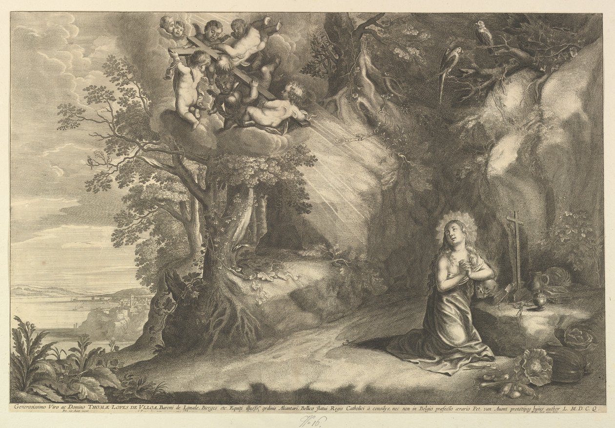 A Magdalen ajoelhado, 1625-77. de Wenceslaus Hollar