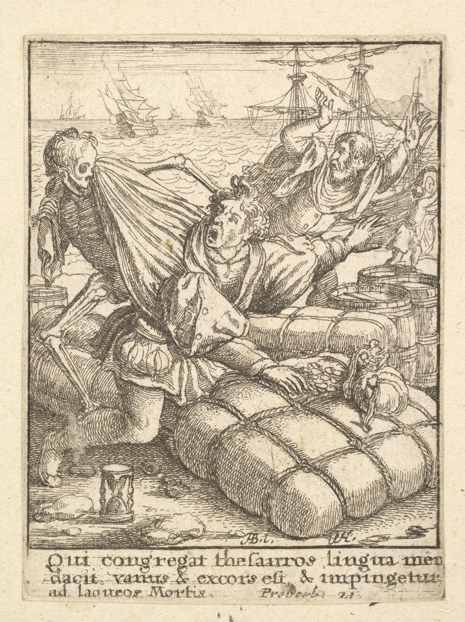 O comerciante, da dança da morte, 1651. de Wenceslaus Hollar
