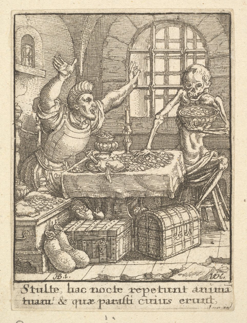 O Miser, da Dança da Morte, 1651. de Wenceslaus Hollar