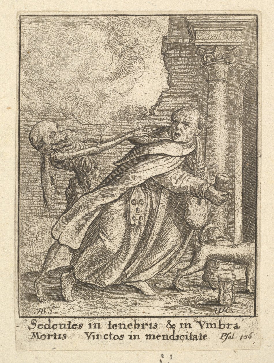 O Monge, da Dança da Morte, 1651. de Wenceslaus Hollar