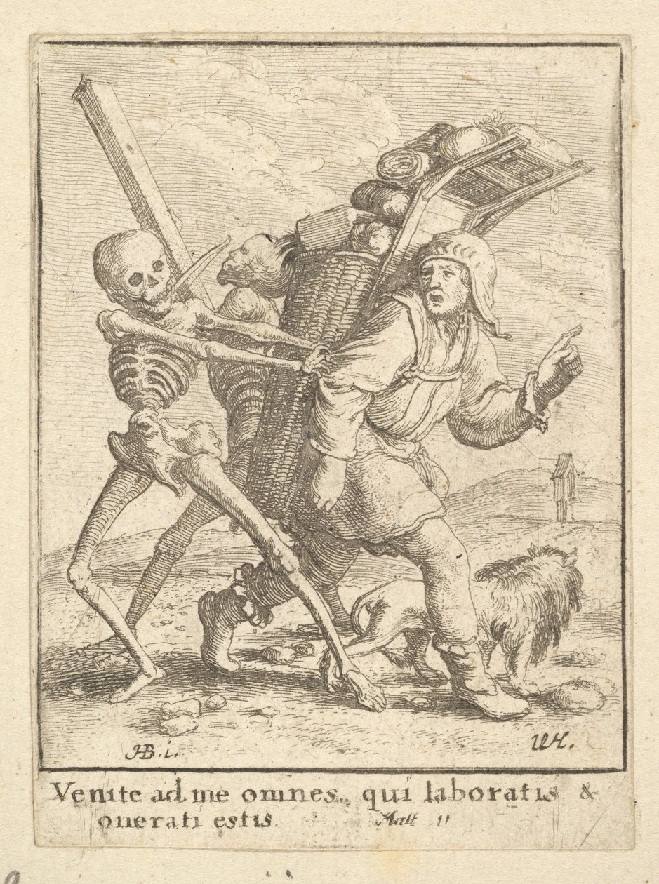 O Pedlar, da Dança da Morte, 1651. de Wenceslaus Hollar