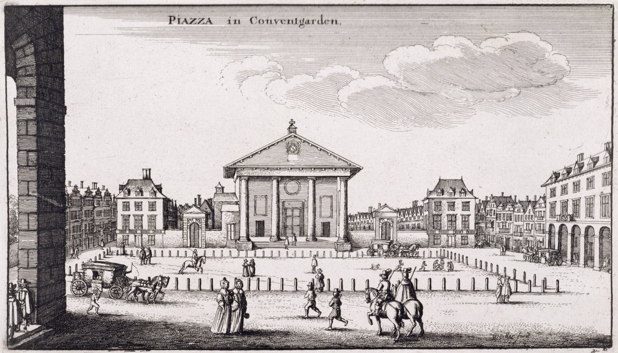 A Piazza em Covent Garden, 1647 de Wenceslaus Hollar