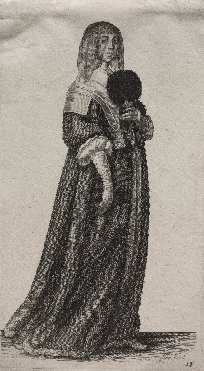 Os vários hábitos das mulheres inglesas, da nobreza às mulheres do campo ..., 1640. de Wenceslaus Hollar
