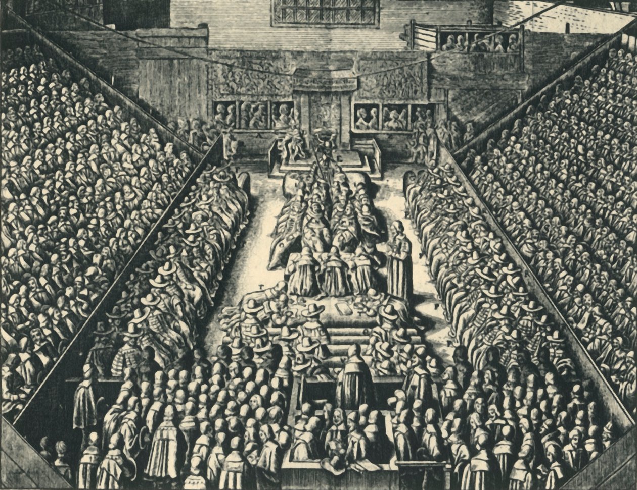 "O Julgamento do Conde de Strafford em Westminster Hall, 1641", 1947. de Wenceslaus Hollar