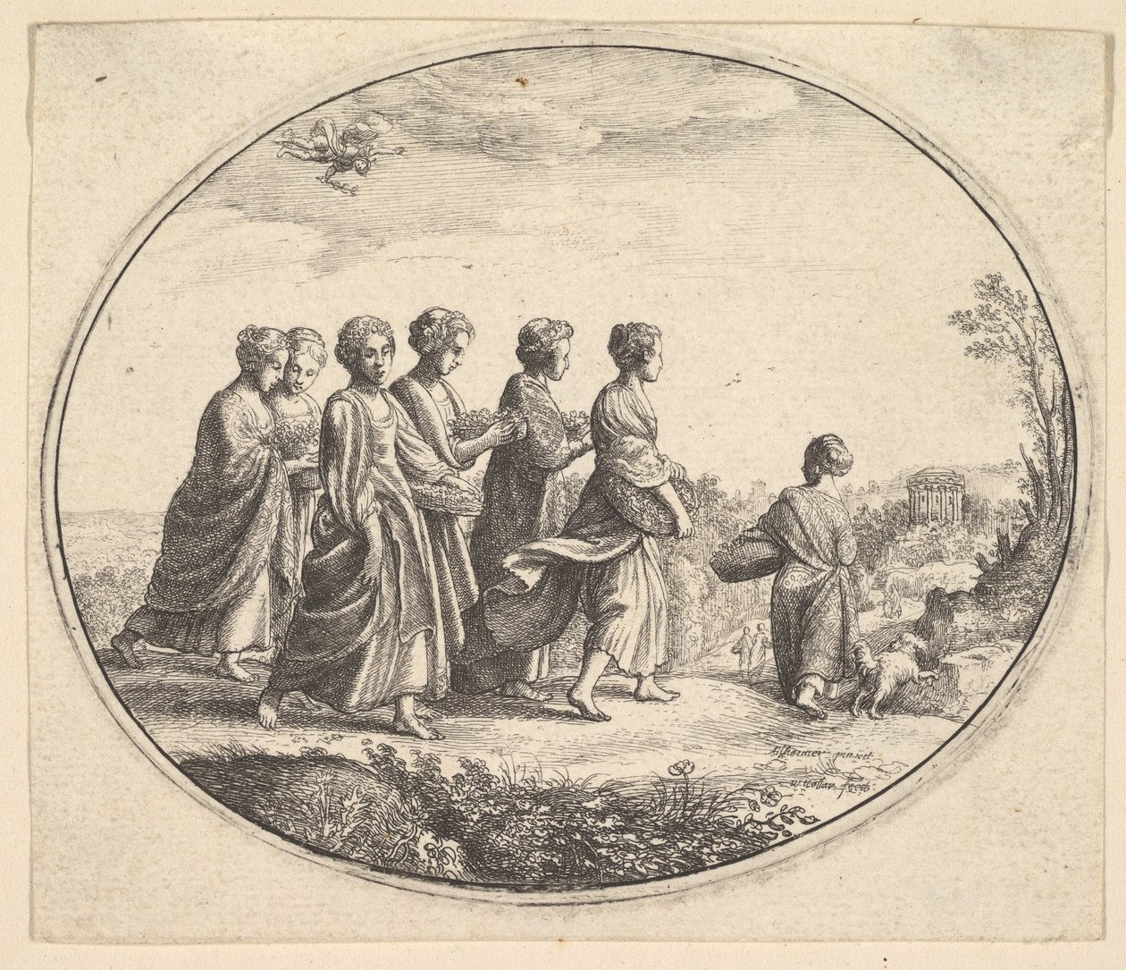 As filhas de Aglaura Mercury e Herse, ca. 1646 de Wenceslaus Hollar
