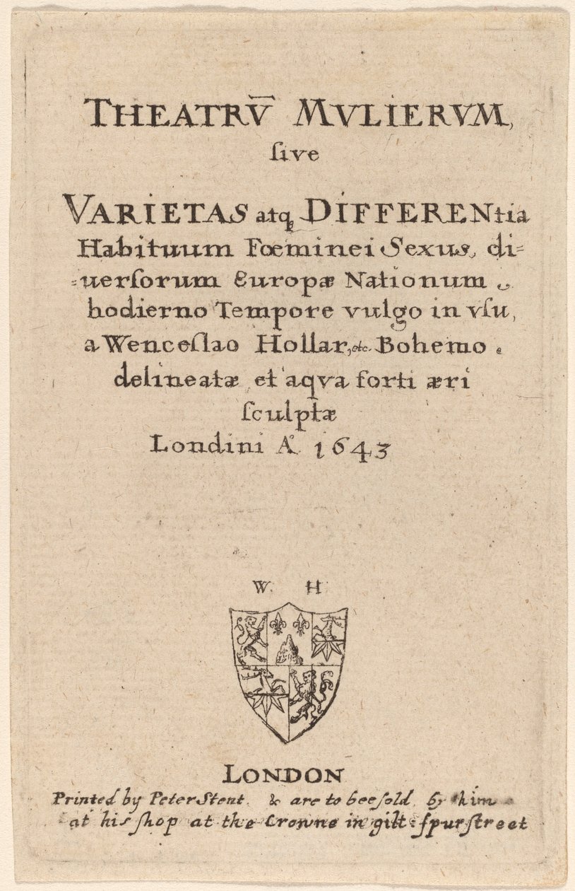 Theatrum mulierum: página de rosto de Wenceslaus Hollar