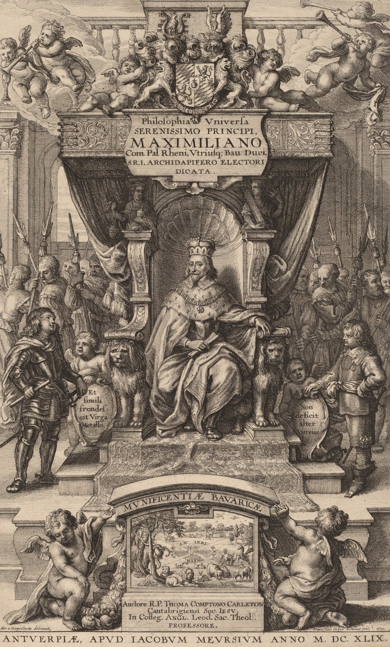 Página de rosto para Filosofia da Universidade, 1649 de Wenceslaus Hollar