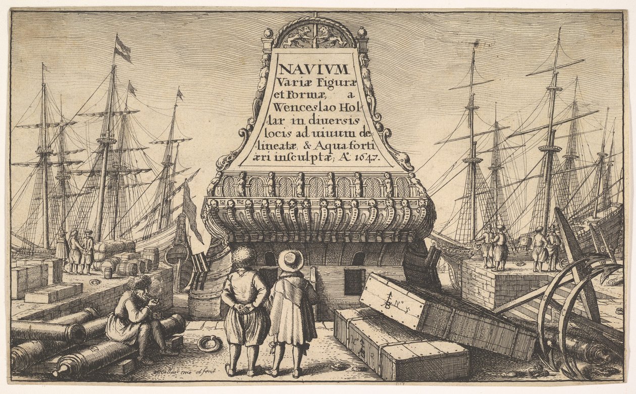 Página de rosto: Dutch Ships, 1647. de Wenceslaus Hollar