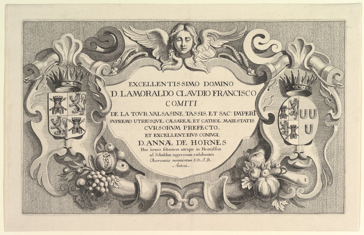 Título para a Entrada em Hemissem, 1625-77. de Wenceslaus Hollar