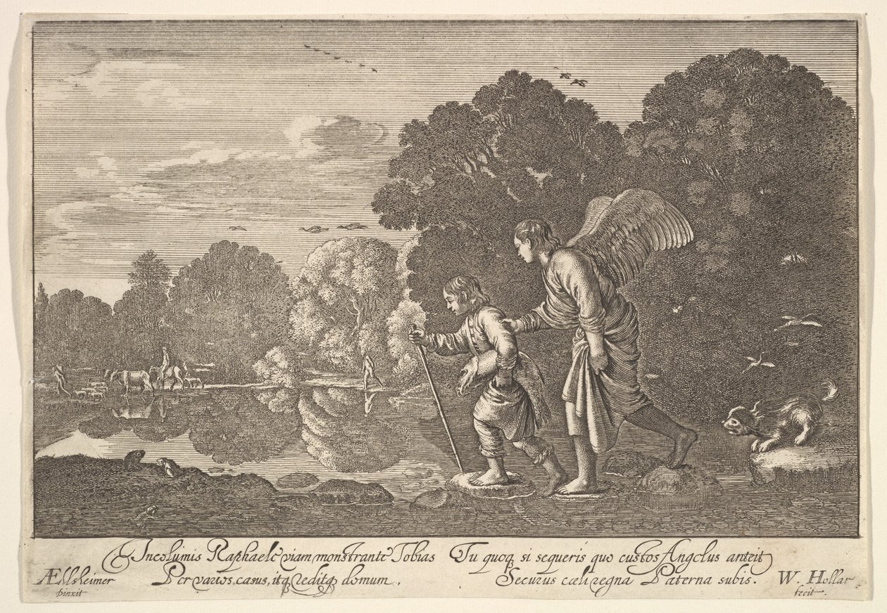 Tobias e o anjo, 1644-52. de Wenceslaus Hollar