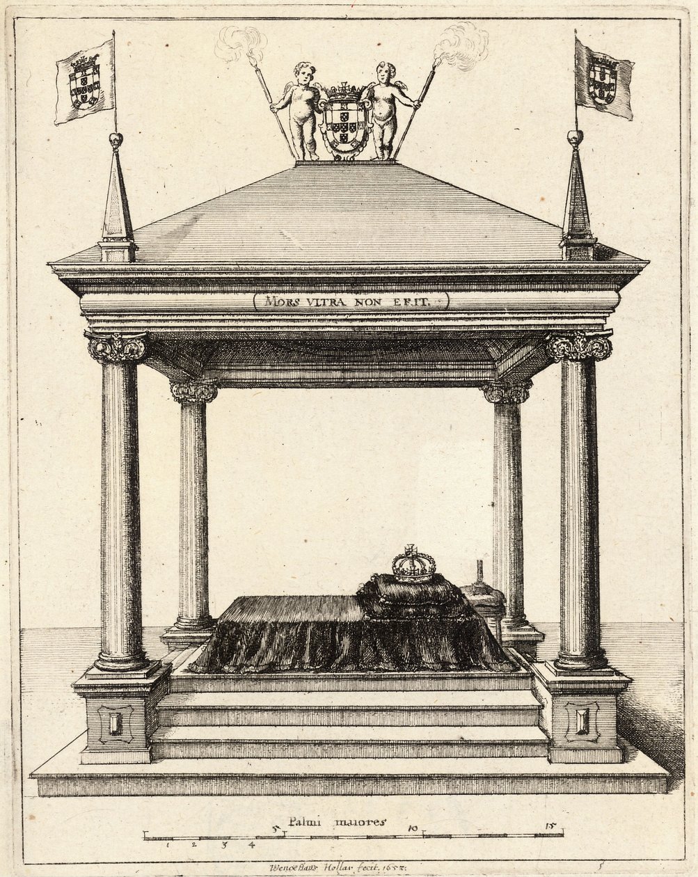 Túmulo do Príncipe Teodósio de Bragança. Estado 2 de Wenceslaus Hollar
