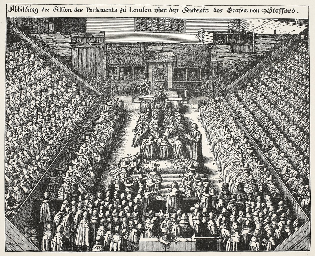 Julgamento de Strafford, 22 de março de 1641 de Wenceslaus Hollar