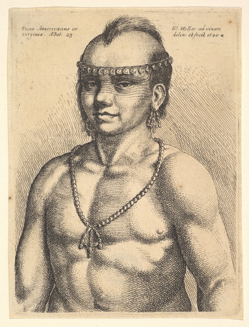 Um americano da Virgínia Um americano da Virgínia, 1645. de Wenceslaus Hollar