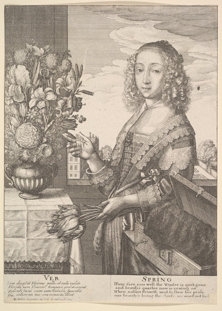 Ver - Primavera Estações de três quartos, 1641. de Wenceslaus Hollar
