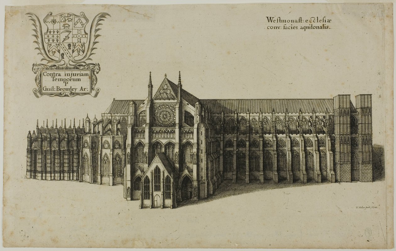 Vista da Igreja de Westminster Norte de Wenceslaus Hollar