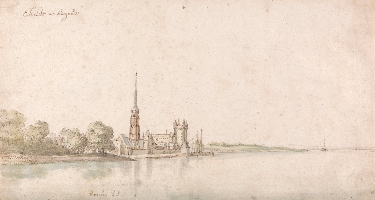 Vista de Eltville no Reno de Wenceslaus Hollar