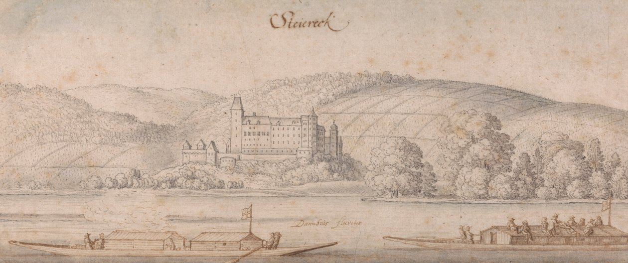 Vista de Steiereck sobre o Danúbio de Wenceslaus Hollar